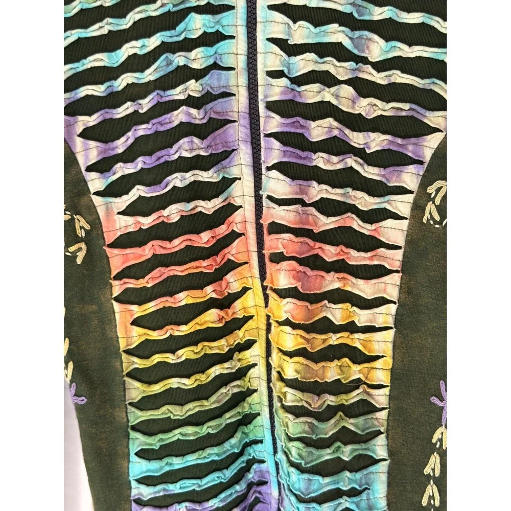 Rising International Hoodie Women's Green Tie-Dye Boho Artsy Festival Large